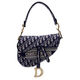 Christian Dior-Christian Dior Umhängetasche Saddle Dior Oblique-Blau