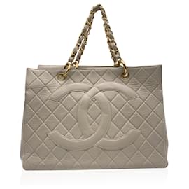 Chanel-Chanel Sacola Vintage Grand Shopping-Bege