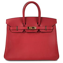 Hermès-HERMES Handbags Birkin 25-Red