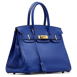 Hermès-HERMES Handtaschen Birkin 30-Blau