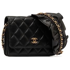 Chanel-CHANEL Handtaschen Geldbörse mit Kette Zeitlos/klassisch-Schwarz