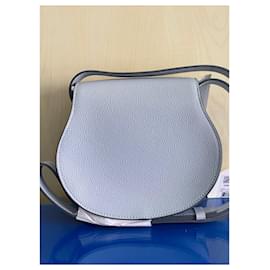 Chloé-Chloe Small Saddle bag in garnet calfskin leather-Light blue