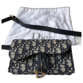Dior Saddle Gürteltasche blau Oblique Jacquard Blau