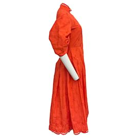Autre Marque-Vestido midi Zelda bordado naranja de Erdem-Naranja