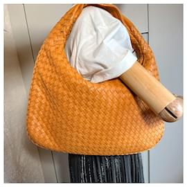 Bottega Veneta-Hobo Shoulder Bag Intrecciato Leather 2-Ways Orange-Orange