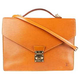 Louis Vuitton-Louis Vuitton Cognac Epi Leather Serviette Business Bag-Brown