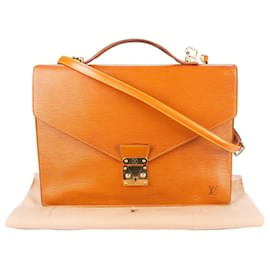 Louis Vuitton-Louis Vuitton Cognac Epi Leather Serviette Business Bag-Brown