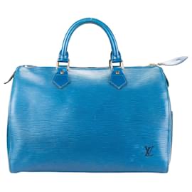 Louis Vuitton-Louis Vuitton Blue Epi Leather Speedy 30 handbag-Blue