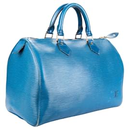 Louis Vuitton-Louis Vuitton Blue Epi Leder Speedy 30 Handtasche-Blau