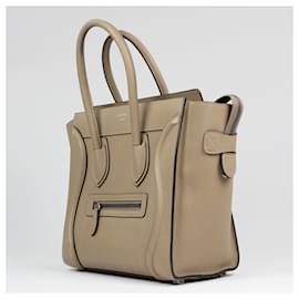 Céline-Celine Luggage Micro Shopper in Beige/Taupe-Other