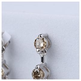 Autre Marque-Orecchini in Oro Bianco con Diamanti Naturali-Marrone
