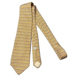 Corbata de seda Christian Dior amarilla Amarillo