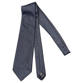 Gravata Valentino de seda azul Azul