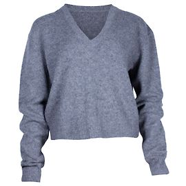 McQ Alexander McQueen V-Ausschnitt-Pullover aus grauem Kaschmir Braun