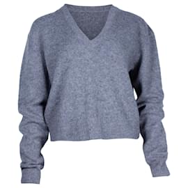 Alexander Mcqueen-McQ Alexander McQueen V-neck Sweater in Grey Cashmere-Grey