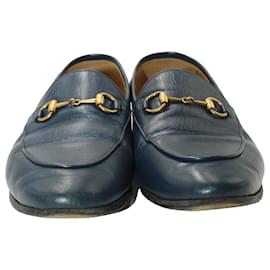 Gucci-Gucci Horsebit Loafers in Navy Blue Leather-Blue,Navy blue