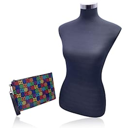 Gucci-GG Supreme Monogram Canvas Psychedelic Clutch Wrist Bag-Multiple colors
