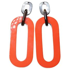 Hermès-Orange oversized earrings-Orange