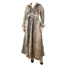 Jacquemus Abrigo largo con cinturón y estampado de guepardo - talla UK 10 Otro