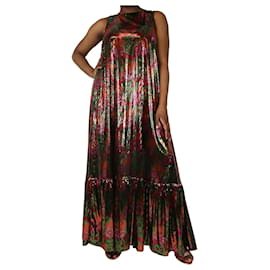 Autre Marque-Mehrfarbiges ärmelloses Kleid mit geblümten Pailletten – Größe L-Mehrfarben