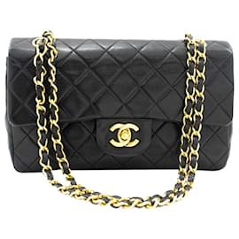 Chanel-Black vintage 1989-91 small Classic Double Flap bag-Black