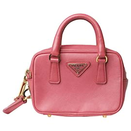 Prada-Rosa Mini-Tasche aus Saffiano-Stoff-Pink