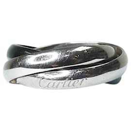 Cartier-silver 18k white gold trinity ring-Silvery