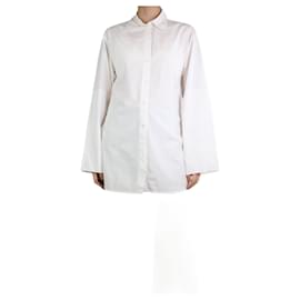 Céline-Weißes langes Hemd zum Zuknöpfen - Größe UK 8-Weiß