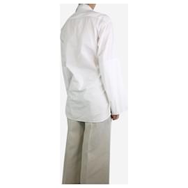 Céline-Camisa longa branca com botões - tamanho UK 8-Branco