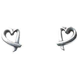 Tiffany & Co-Silver Love Heart earrings-Silvery