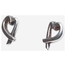 Tiffany & Co-Boucles d'oreilles coeur d'amour en argent-Argenté