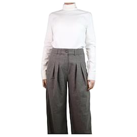 Calvin Klein-Cream embroidered cotton turtelneck - size L-Cream