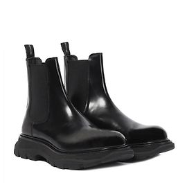 Alexander McQueen Exaggerated Sole Chelsea Boots Black