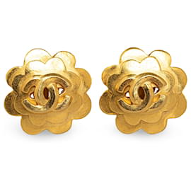 Chanel-Orecchini a clip con fiore CC in oro Chanel-D'oro