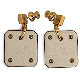 Hermès-Hermes Gold Swift As De Coeur Push Back Earrings-Golden