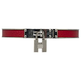 Hermès-Bracelet Hermes Kelly H Lock Cadena rouge-Rouge,Autre