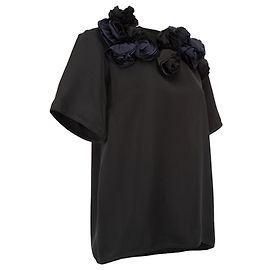 Top in seta Victoria Beckham Nero Blu Nero Blu
