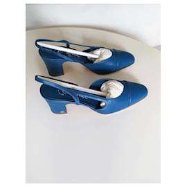 Chanel-Chanel slingback sandals-Blue
