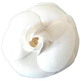 Chanel-Chanel camellia brooch-White