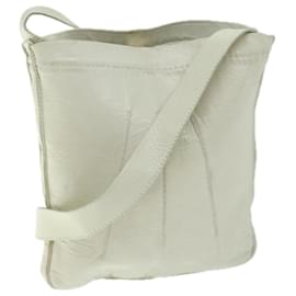 Hermès-HERMES Tudu Pochette Shoulder Bag Lamb Skin White Auth ep3399-White