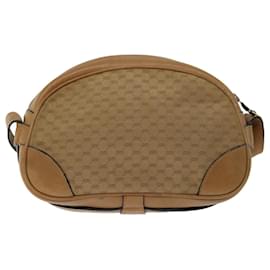 Gucci-GUCCI Micro GG Canvas Shoulder Bag Beige Auth ep3382-Beige