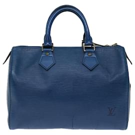 Louis Vuitton-Louis Vuitton Epi Speedy 25 Handtasche Toledo Blau M43015 LV Auth 67092-Andere
