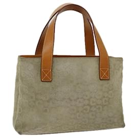 Céline-CELINE C Bolsa de mão em lona macadame cinza Auth 66923-Cinza