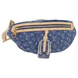 Louis Vuitton-LOUIS VUITTON Monogram Denim High Rise Waist bag Blue M46837 LV Auth ar11395S-Blue
