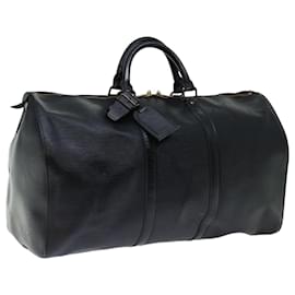 Louis Vuitton-Louis Vuitton Epi Keepall 55 Boston Bag Noir M42952 LV Auth 66687-Black