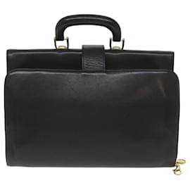 Gianni Versace-Gianni Versace Hand Bag Leather Black Auth bs12268-Black
