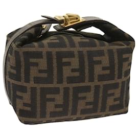 Fendi-FENDI Zucca Canvas Mini Borsa a mano Nero Marrone Auth am5871UN-Marrone,Nero