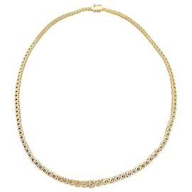 inconnue-Yellow gold river necklace, diamants.-Other