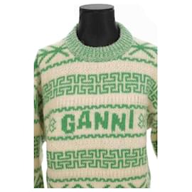 Ganni-Maglione di lana-Verde