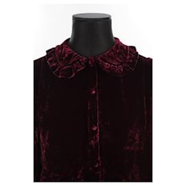 Autre Marque-Velvet blouse-Dark red